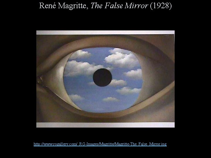 René Magritte, The False Mirror (1928) http: //www. rogallery. com/_RG-Images/Magritte-The_False_Mirror. jpg 
