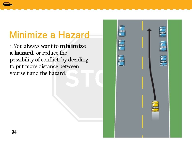 Minimize a Hazard 1. You always want to minimize a hazard, or reduce the