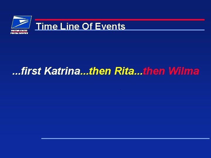 Time Line Of Events . . . first Katrina. . . then Rita. .