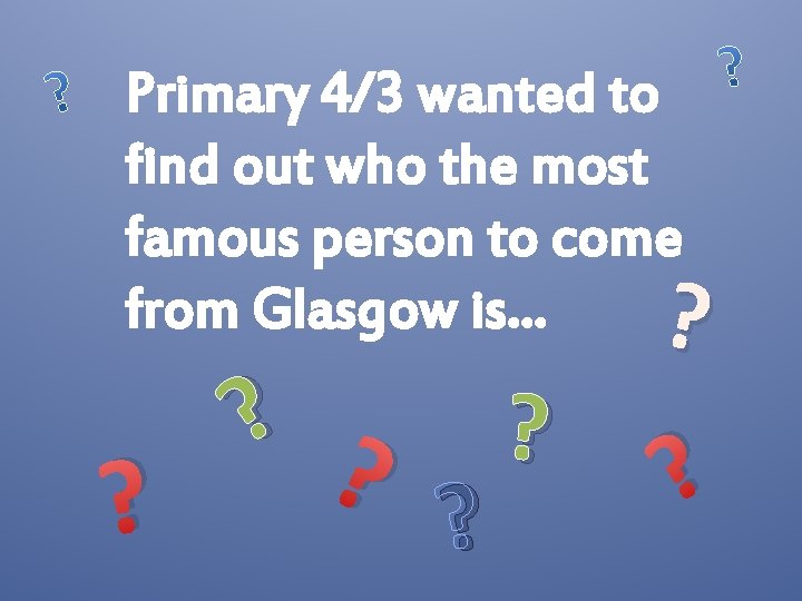 Primary 4/3 wanted to find out who the most famous person to come from