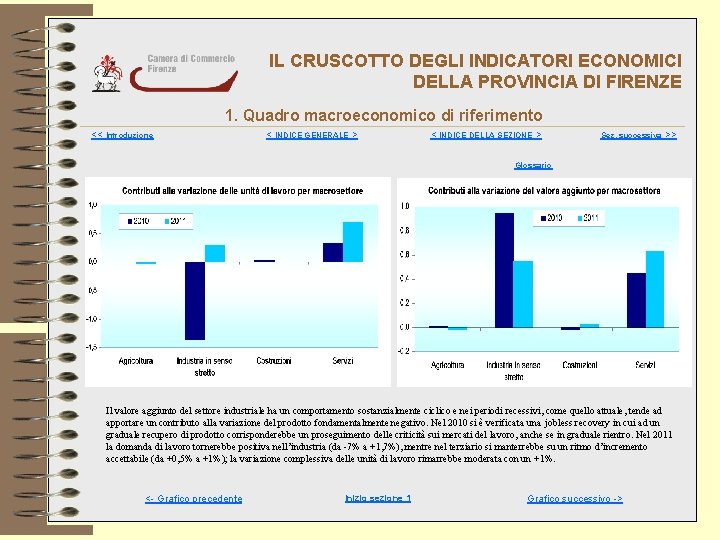 IL CRUSCOTTO DEGLI INDICATORI ECONOMICI DELLA PROVINCIA DI FIRENZE 1. Quadro macroeconomico di riferimento