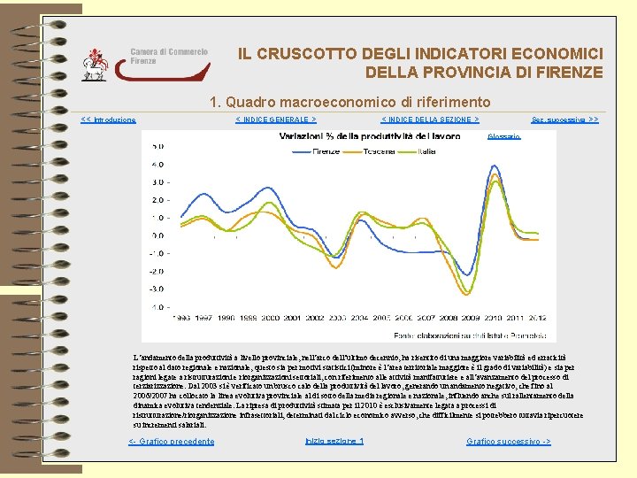 IL CRUSCOTTO DEGLI INDICATORI ECONOMICI DELLA PROVINCIA DI FIRENZE 1. Quadro macroeconomico di riferimento