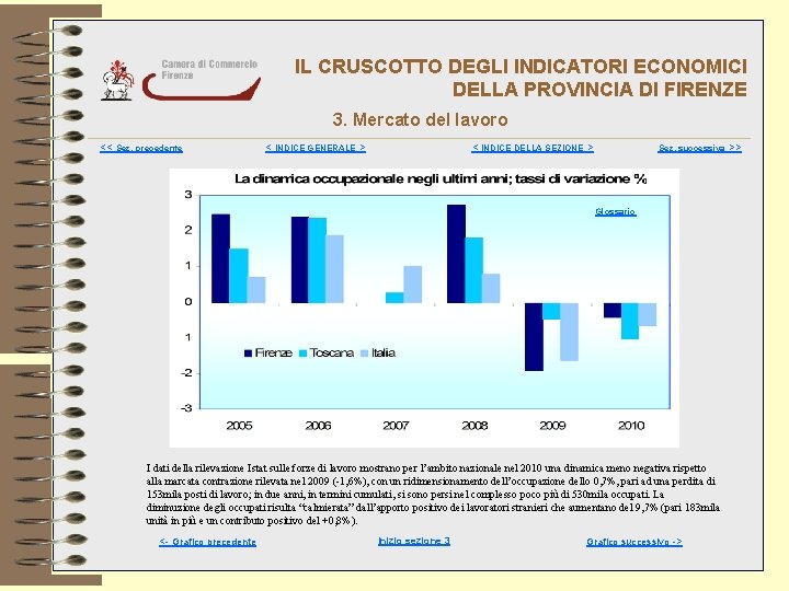 IL CRUSCOTTO DEGLI INDICATORI ECONOMICI DELLA PROVINCIA DI FIRENZE 3. Mercato del lavoro <<