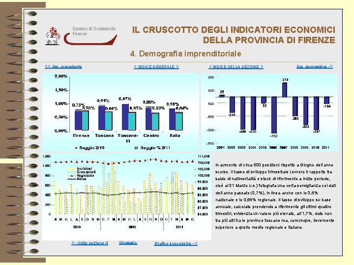 IL CRUSCOTTO DEGLI INDICATORI ECONOMICI DELLA PROVINCIA DI FIRENZE 4. Demografia imprenditoriale << Sez.