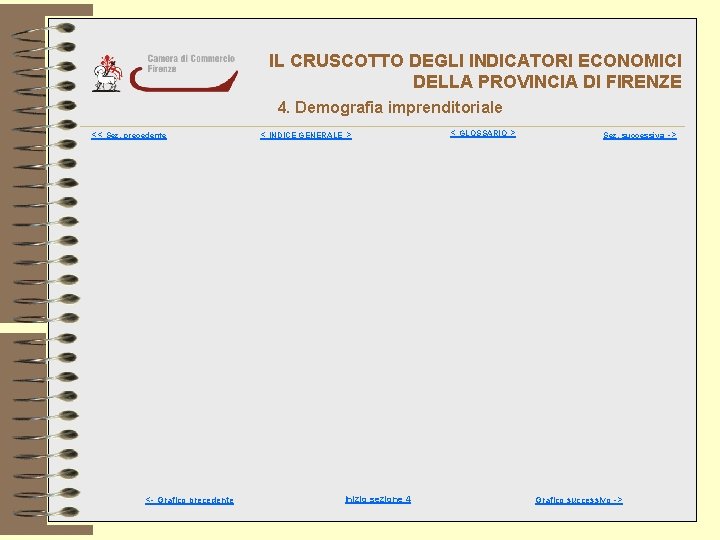 IL CRUSCOTTO DEGLI INDICATORI ECONOMICI DELLA PROVINCIA DI FIRENZE 4. Demografia imprenditoriale << Sez.