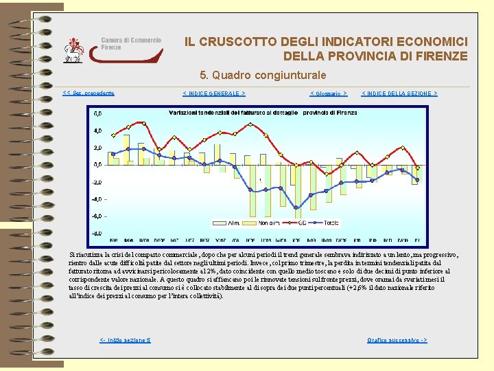 IL CRUSCOTTO DEGLI INDICATORI ECONOMICI DELLA PROVINCIA DI FIRENZE 5. Quadro congiunturale << Sez.
