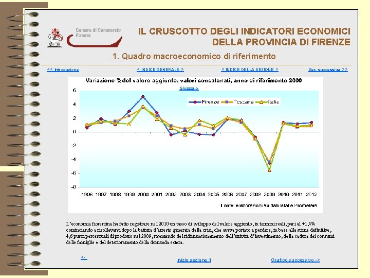 IL CRUSCOTTO DEGLI INDICATORI ECONOMICI DELLA PROVINCIA DI FIRENZE 1. Quadro macroeconomico di riferimento