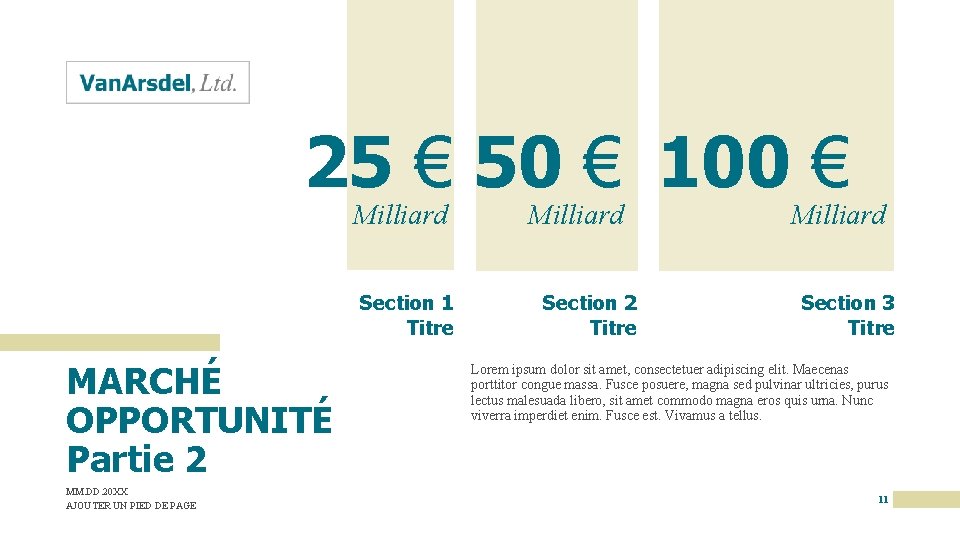 25 € 50 € 100 € Milliard Section 1 Titre MARCHÉ OPPORTUNITÉ Partie 2