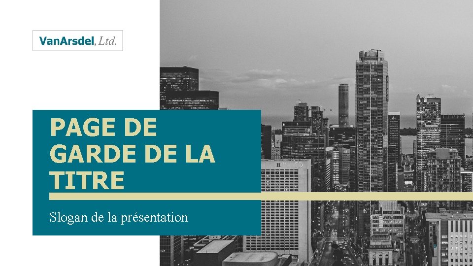 PAGE DE GARDE DE LA TITRE Slogan de la présentation 2 