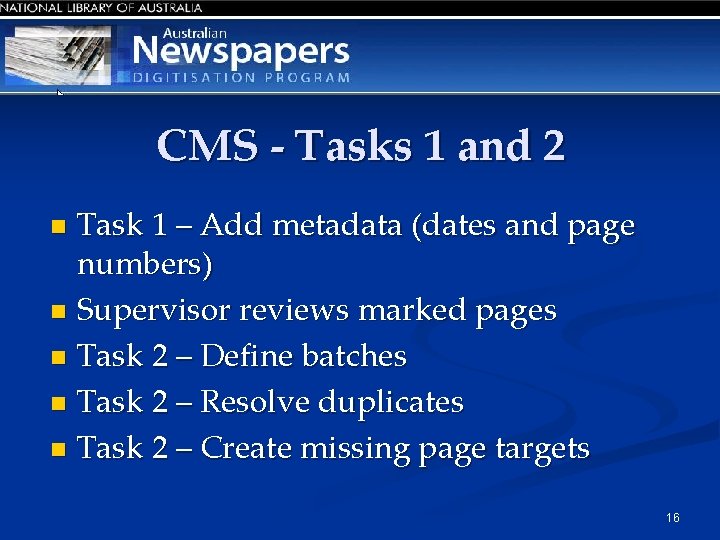 CMS - Tasks 1 and 2 Task 1 – Add metadata (dates and page