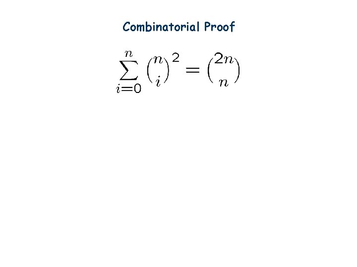 Combinatorial Proof 