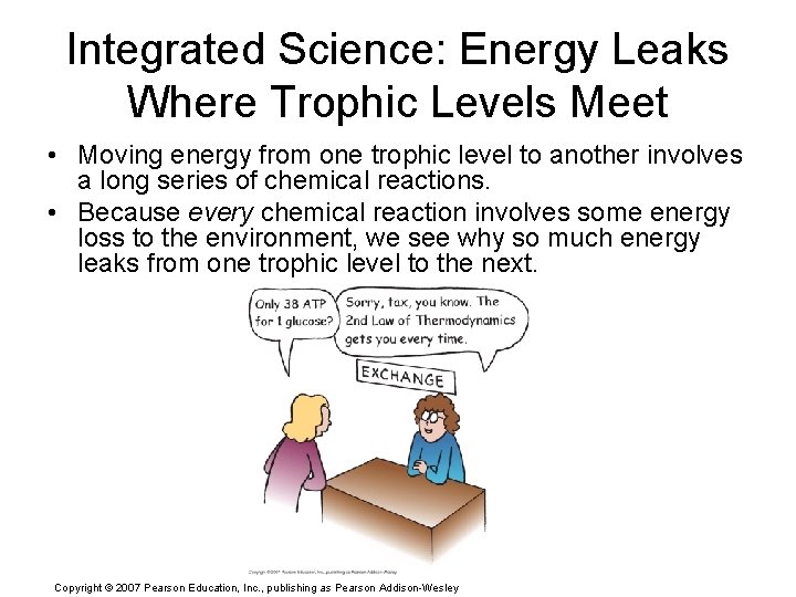 Integrated Science: Energy Leaks Where Trophic Levels Meet • Moving energy from one trophic