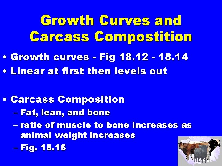 Growth Curves and Carcass Compostition • Growth curves - Fig 18. 12 - 18.