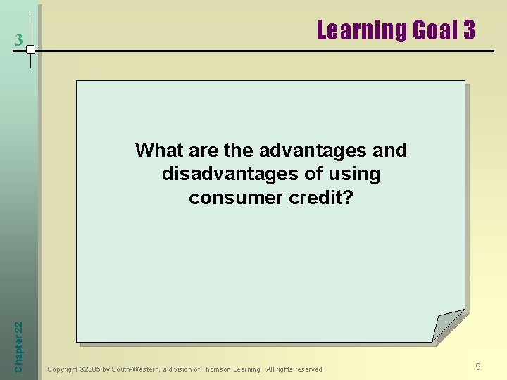 3 Learning Goal 3 Chapter 22 What are the advantages and disadvantages of using