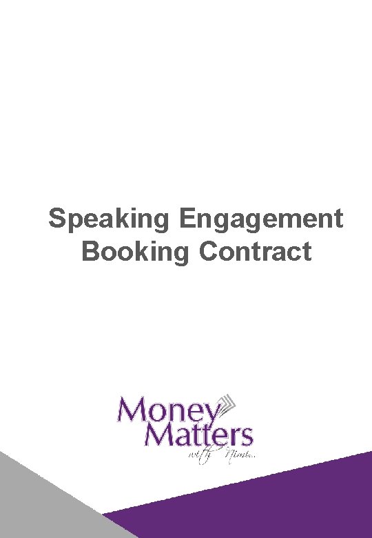 Speaking Engagement Booking Contract 