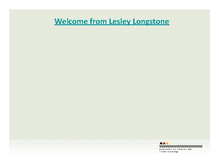 Welcome from Lesley Longstone 