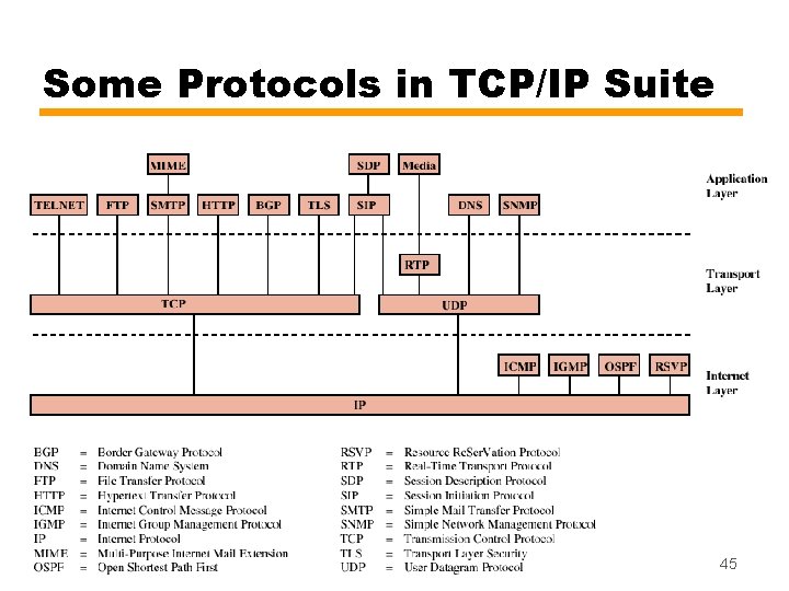 Some Protocols in TCP/IP Suite 45 