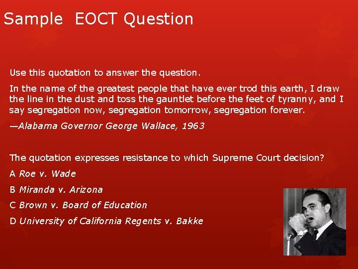 Sample EOCT Question Use this quotation to answer the question. In the name of