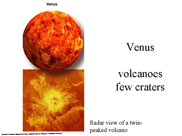 Venus volcanoes few craters Radar view of a twinpeaked volcano 