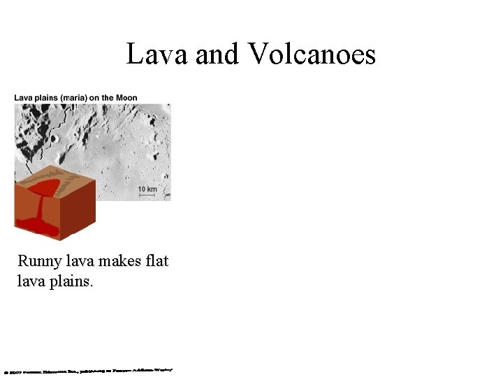 Lava and Volcanoes Runny lava makes flat lava plains. 