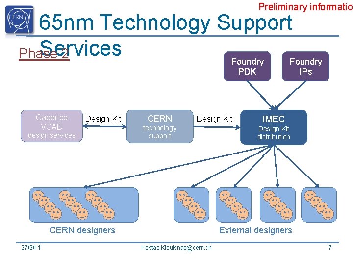 Preliminary informatio 65 nm Technology Support Services Phase 2 Foundry PDK Cadence VCAD Design
