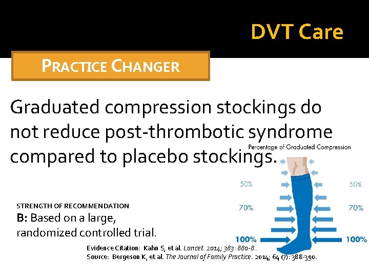 DVT Care PRACTICE CHANGER Graduated compression stockings do not reduce post-thrombotic syndrome compared to