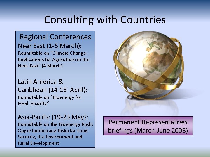 Consulting with Countries Regional Conferences Near East (1 -5 March): Roundtable on “Climate Change: Consulting with Countries Regional Conferences Near East (1 -5 March): Roundtable on “Climate Change: