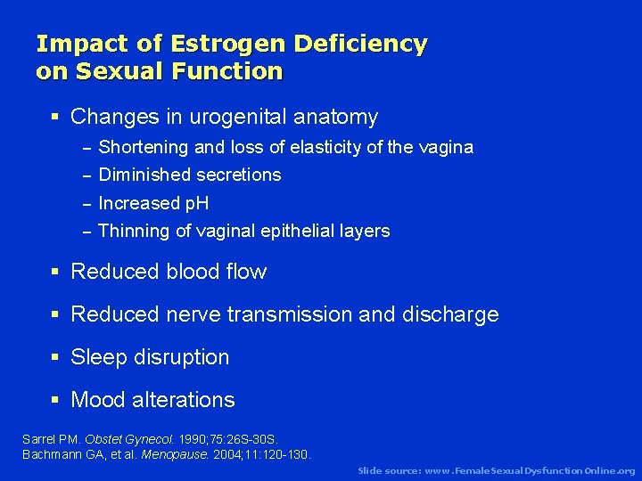 Impact of Estrogen Deficiency on Sexual Function § Changes in urogenital anatomy – Shortening