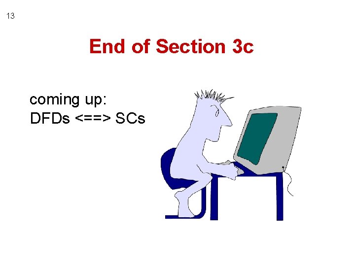 13 End of Section 3 c coming up: DFDs <==> SCs 