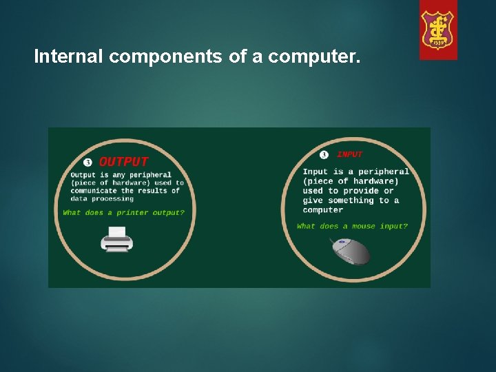 Internal components of a computer. 