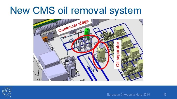 New CMS oil removal system sta r e c ge Oil separator s le