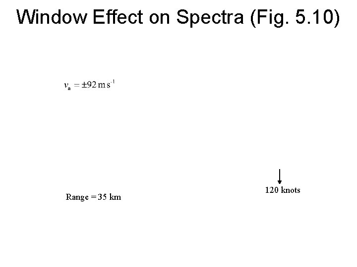 Window Effect on Spectra (Fig. 5. 10) Range = 35 km 120 knots 