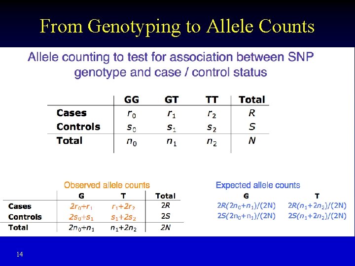 From Genotyping to Allele Counts 14 