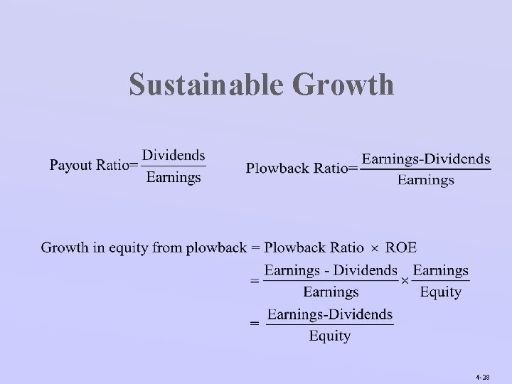 Sustainable Growth 4 -28 