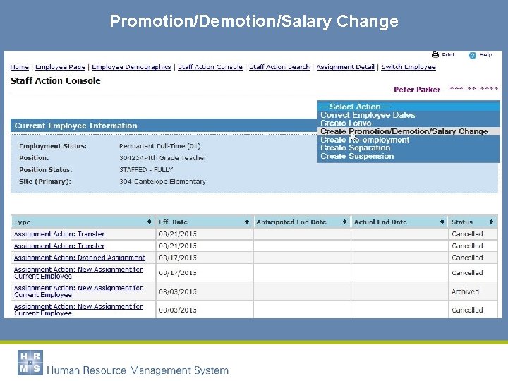 Promotion/Demotion/Salary Change 