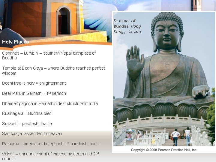 Statue of Buddha Hong Kong, China Holy Places: 8 shrines – Lumbini – southern