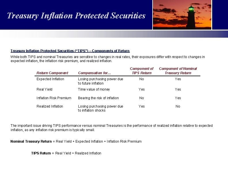 Treasury Inflation Protected Securities Large Cap Value Fund Treasury Inflation Protected Securities (“TIPS”) –