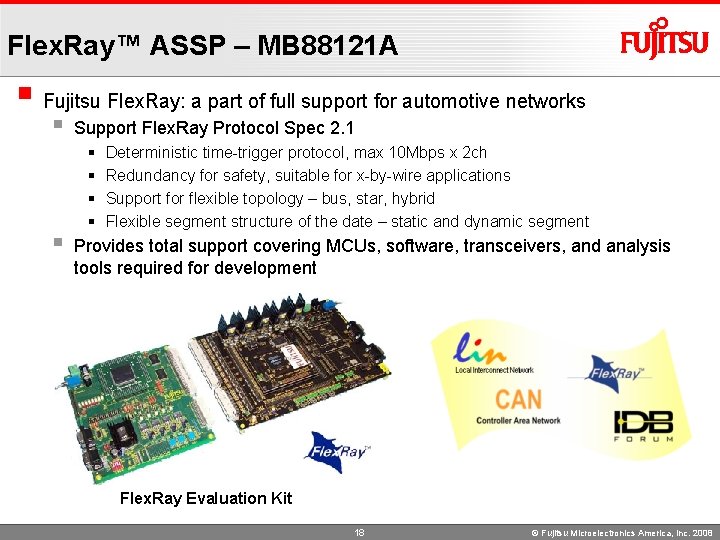 Flex. Ray™ ASSP – MB 88121 A § Fujitsu Flex. Ray: a part of