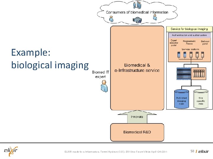 Example: biological imaging ELIXIR needs for e-Infrastructure, Tommi Nyrönen (CSC), EGI User Forum Vilnius Example: biological imaging ELIXIR needs for e-Infrastructure, Tommi Nyrönen (CSC), EGI User Forum Vilnius