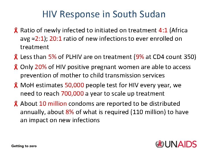 HIV Response in South Sudan - Ratio of newly infected to initiated on treatment