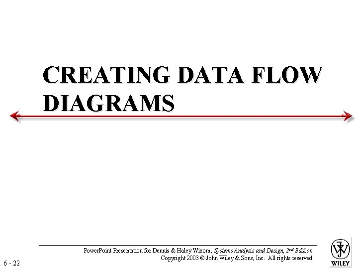 CREATING DATA FLOW DIAGRAMS 6 - 22 Power. Point Presentation for Dennis & Haley