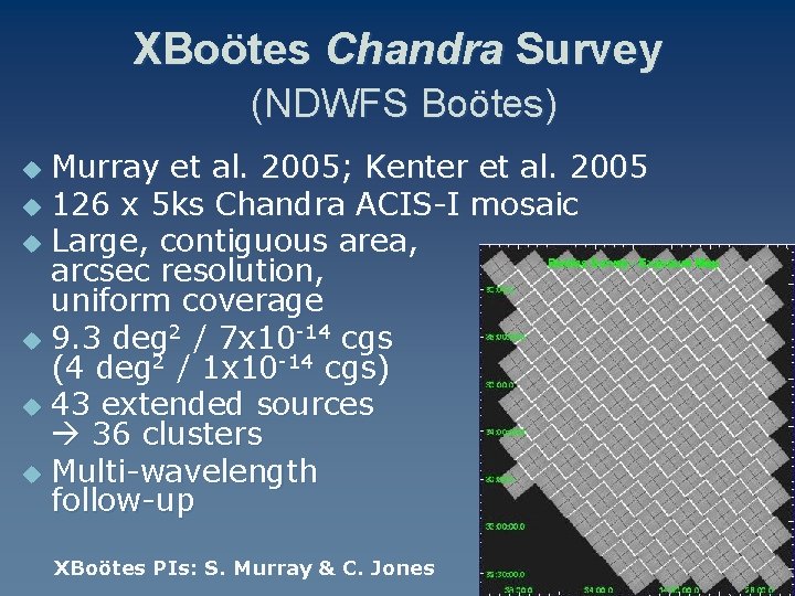XBoötes Chandra Survey (NDWFS Boötes) Murray et al. 2005; Kenter et al. 2005 u