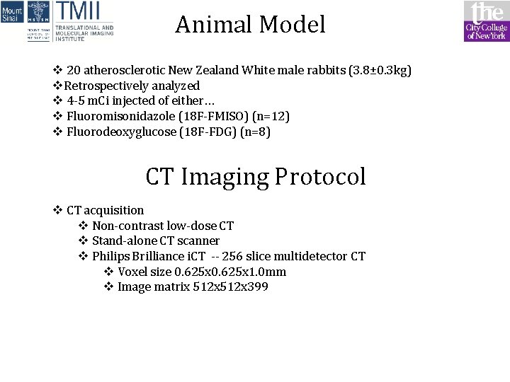 Animal Model v 20 atherosclerotic New Zealand White male rabbits (3. 8± 0. 3