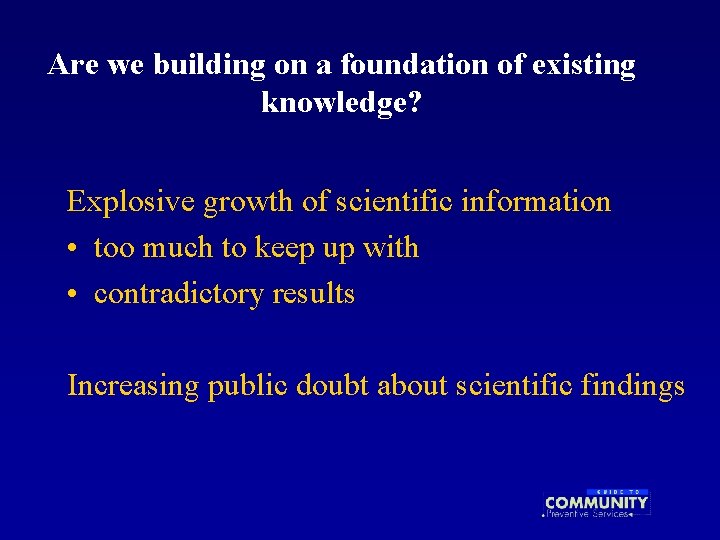 Are we building on a foundation of existing knowledge? Explosive growth of scientific information