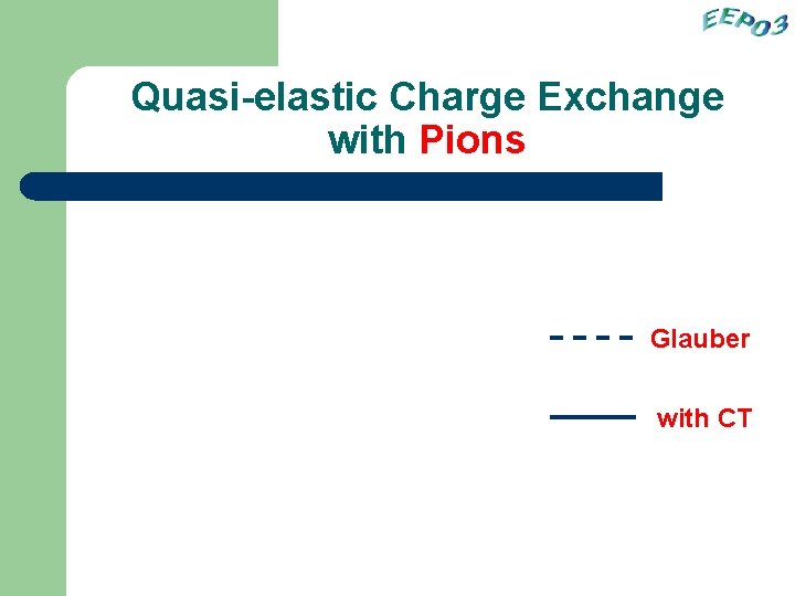 Quasi-elastic Charge Exchange with Pions Glauber with CT 