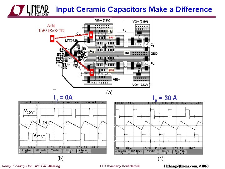 Input Ceramic Capacitors Make a Difference Add 1 u. F/16 V/X 7 R Io