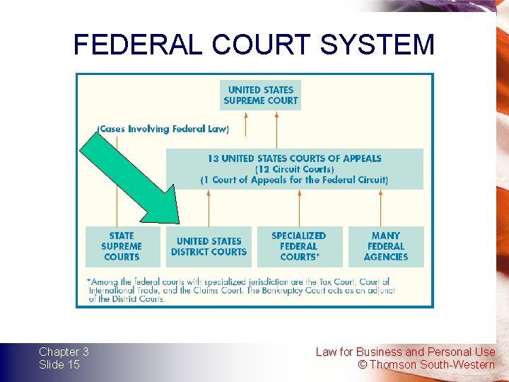 FEDERAL COURT SYSTEM Chapter 3 Slide 15 Law for Business and Personal Use © FEDERAL COURT SYSTEM Chapter 3 Slide 15 Law for Business and Personal Use ©