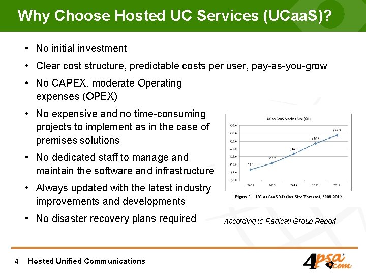 Why Choose Hosted UC Services (UCaa. S)? • No initial investment • Clear cost