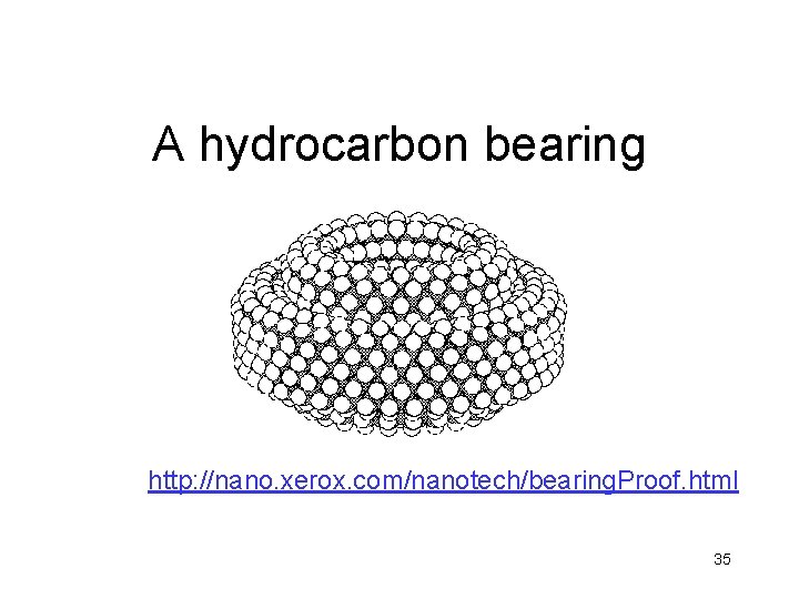A hydrocarbon bearing http: //nano. xerox. com/nanotech/bearing. Proof. html 35 A hydrocarbon bearing http: //nano. xerox. com/nanotech/bearing. Proof. html 35