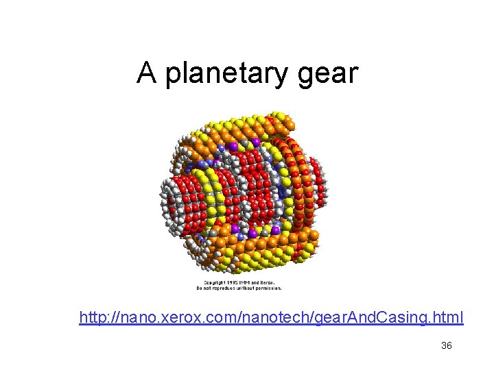 A planetary gear http: //nano. xerox. com/nanotech/gear. And. Casing. html 36 